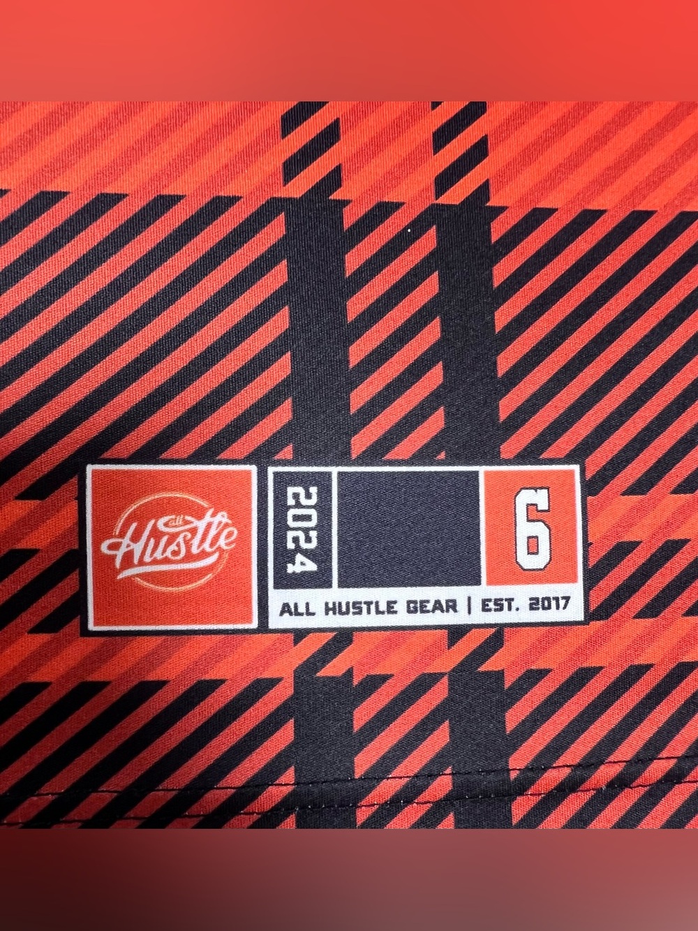 All Hustle Gear Mens Jersey Orange Black Plaid Skull Crossbones Fitz 6 Size 2XL - Picture 4 of 8